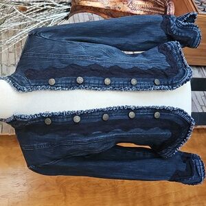 Denim Jacket with Lace trim